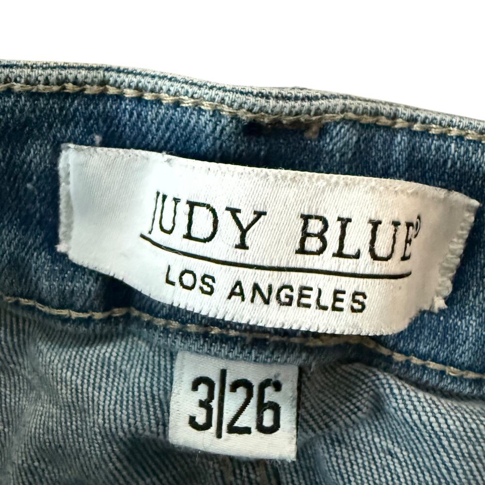 Judy Blue Skinny Jeans Distressed Button Fly Mid Rise Stretch Denim Size 3 - Picture 8 of 16